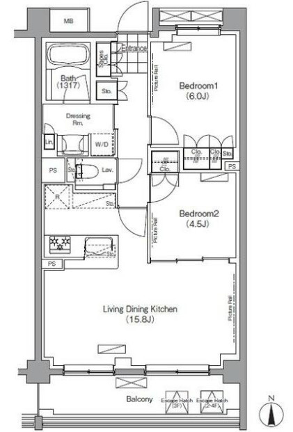 プレジリア代々木大山町の間取り