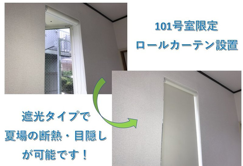 メゾン・ドゥ・レイリーＣ棟のその他|ロールカーテン設置窓