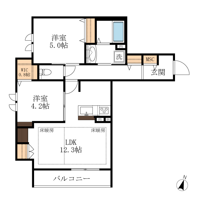 TRISQUARE北糀谷の間取り