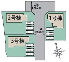 【区画図】 | ブルーミングガーデン甲府市羽黒町3棟　2号棟 | 区画図
