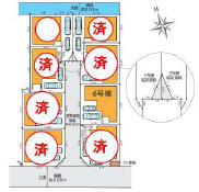 閑静な住宅地、徒歩15分以内に小中学校の区画図|カースペース2台駐車可能