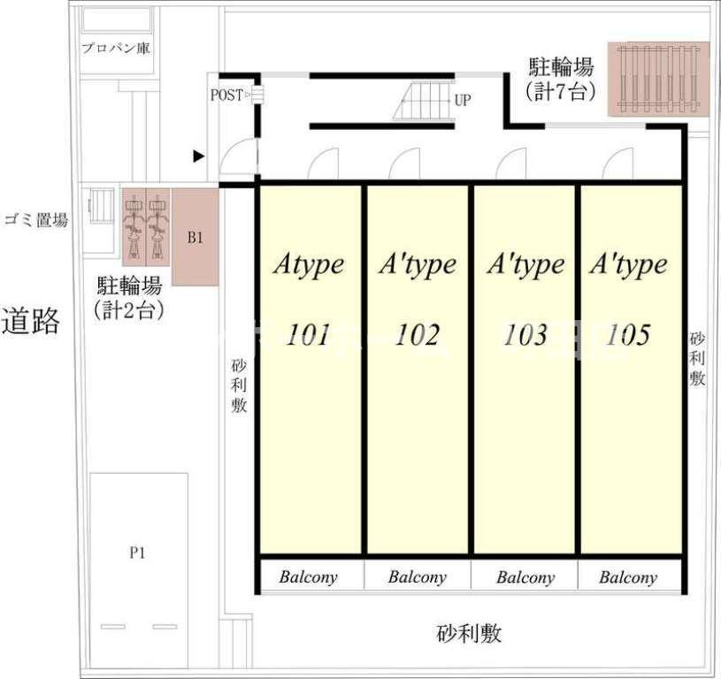 リブリ・WINROSE※初期費用分割あと払いサービス利用可能物件の区画図