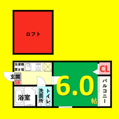 コーポLSR　名古屋市賃貸　仲介手数料無料の間取り