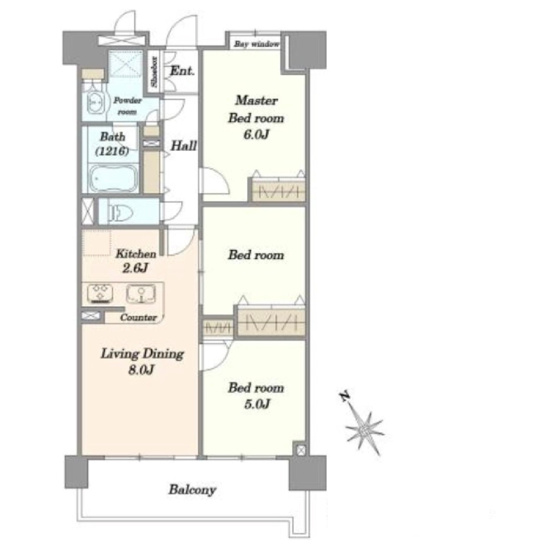 【間取り】 | ★仲介手数料無料★クレストフォルム田町ベイフロントスクエア（リノベーション工事中　平置き駐車場付き）　　　　　　　　　　　