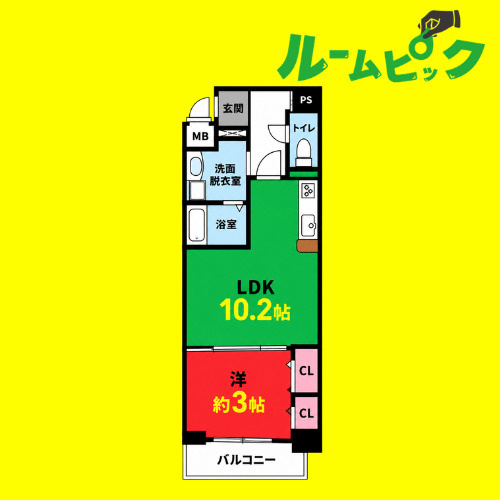 ラトレ白鳥　名古屋市賃貸　仲介手数料無料の間取り