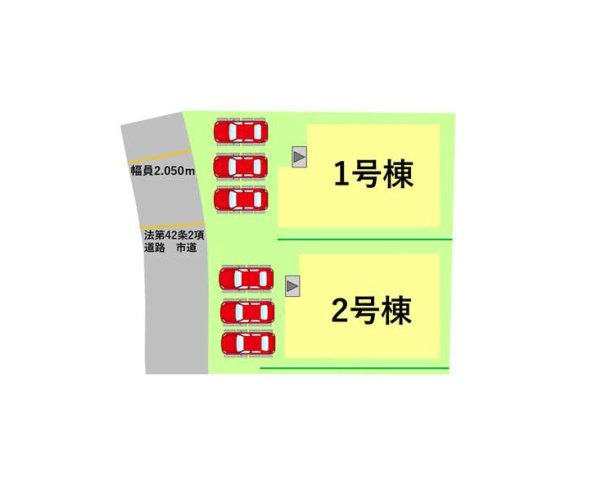 合志市須屋第10-2棟（1号棟）　の区画図|配置図（1号棟）