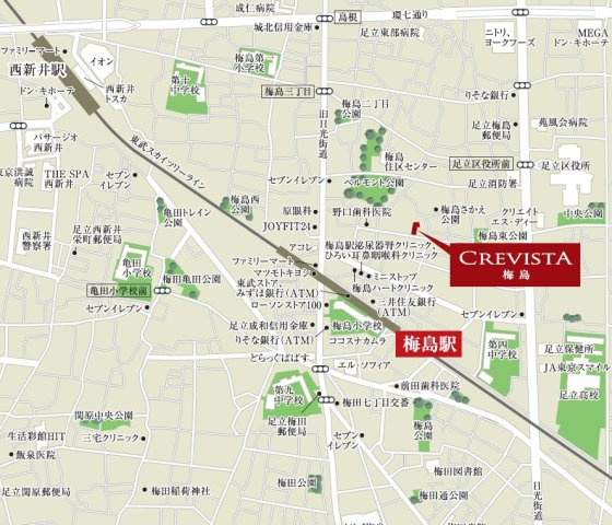 クレヴィスタ梅島の地図