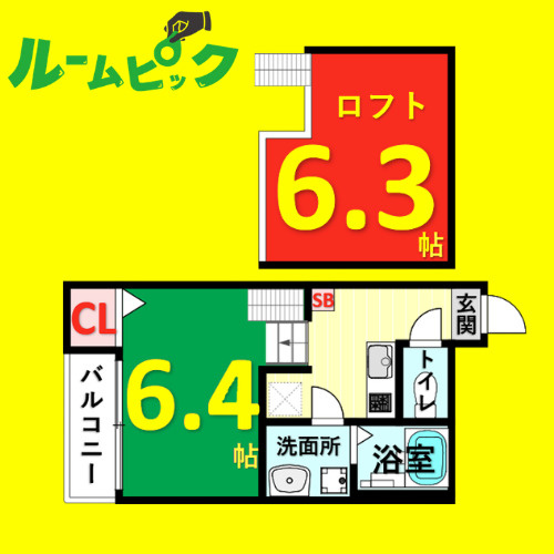 カーサ フェリーチェW　名古屋市賃貸　仲介手数料無料の間取り