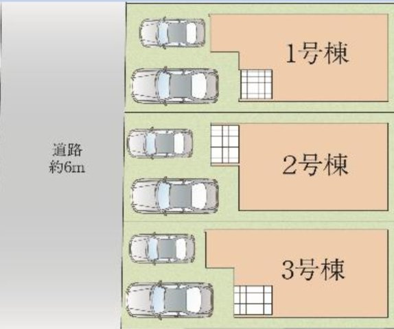 福岡市西区愛宕浜第1-3棟（1号棟）　の区画図|配置図（1号棟）