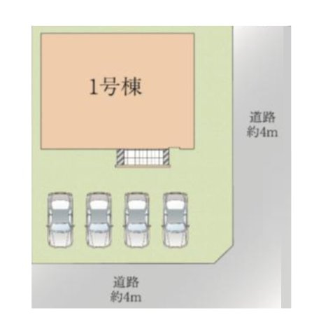 筑紫野市牛島第1-1棟（1号棟）　の区画図|配置図（1号棟）