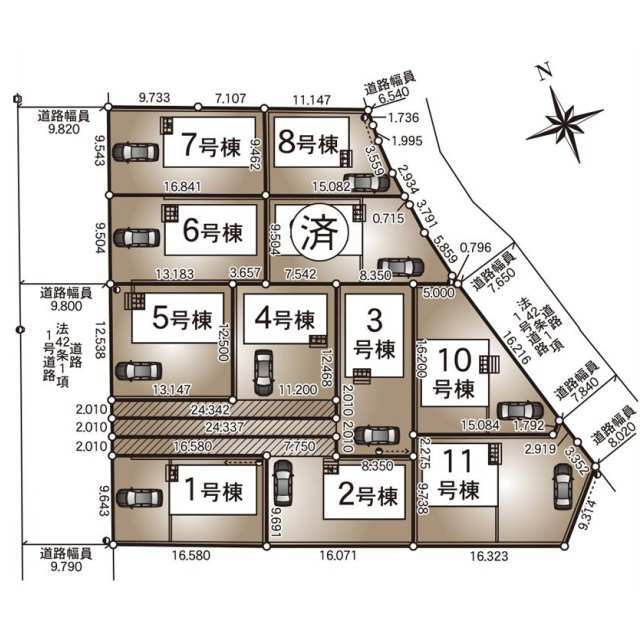 クレイドルガーデン宇都宮市川田町第６　新築一戸建ての区画図
