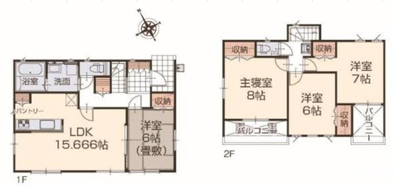 いろどりアイタウン那須塩原並木町　2号棟の間取り