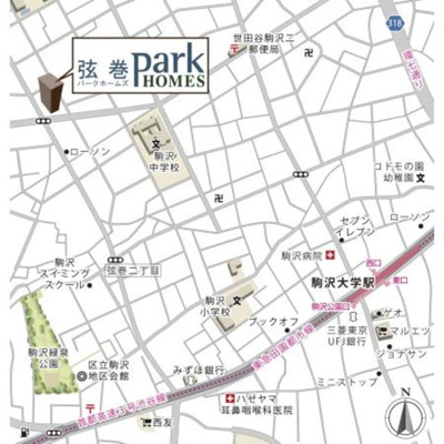 【地図】 | 弦巻パーク・ホームズ