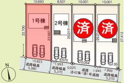 【区画図】 | 前橋市粕川町女渕第２（１号棟） | 区画図