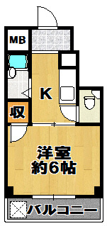 中善大正ハイツの間取り|★キッチン広めの１Ｋ★