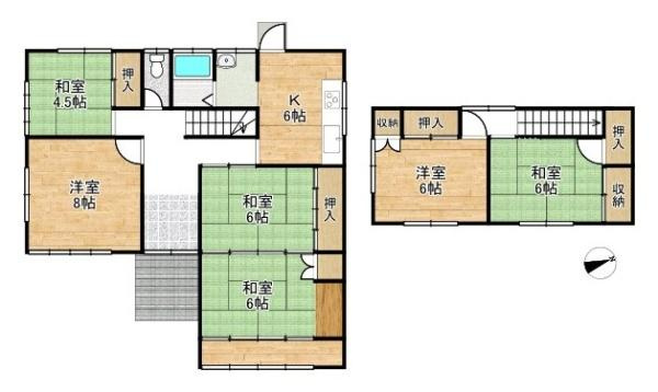 北葛城郡上牧町下牧６丁目　一戸建の間取り|■敷地面積：２６０．７１平米・延床面積：１１０．１３平米！