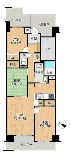 【間取り】 | エリオ西神南3号棟