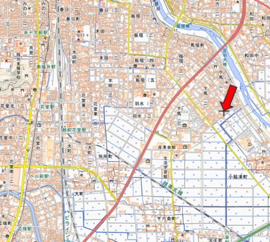 福井市　RC1棟マンションの地図