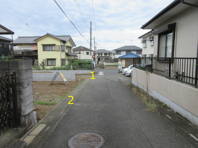 【仲介手数料無料】新築戸建　嵐山町むさし台3-15-6（全2棟）の前面道路含む現地写真