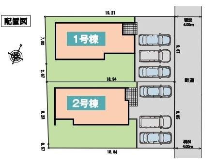 【仲介手数料無料】新築戸建　嵐山町むさし台3-15-6（全2棟）の区画図