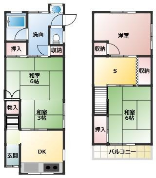 【間取り】 | 八尾市山本町南　中古テラス　室内綺麗です