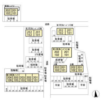 【区画図】 | 第３明清ハイツ Ｂ