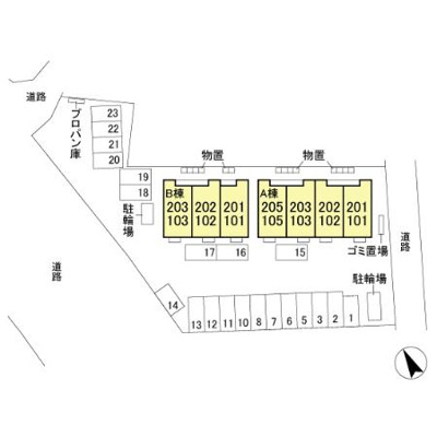【区画図】 | レモングラス釜井 Ｂ