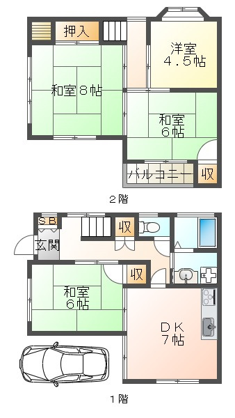 五色山3丁目戸建の間取り