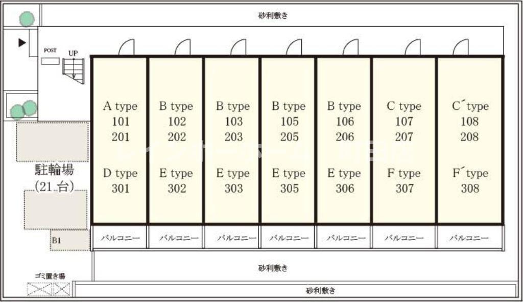 リブリ・テラ※初期費用分割あと払いサービス利用可能物件の区画図