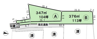 【土地図】 | 狭山市下奥富　建築条件なし売地　「新狭山駅」徒歩8分