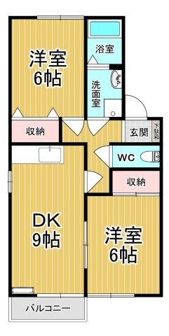 【間取り】 | ハイステージさつきＡ | 和室を洋室にリフォーム予定です。