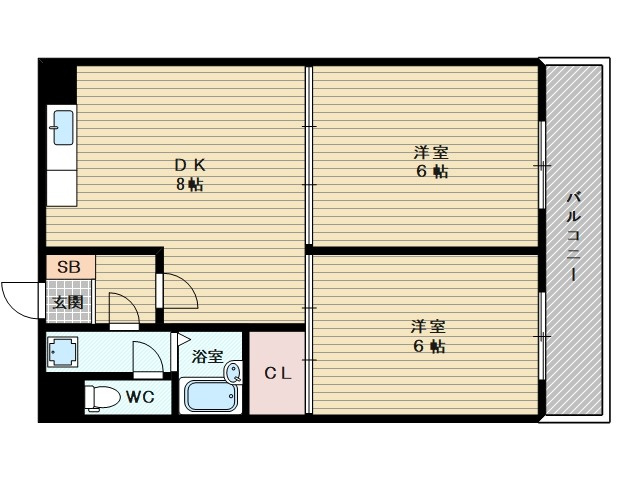 ２DKの間取りです