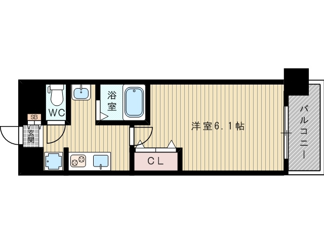 室内設備が充実した分譲貸しのお部屋です