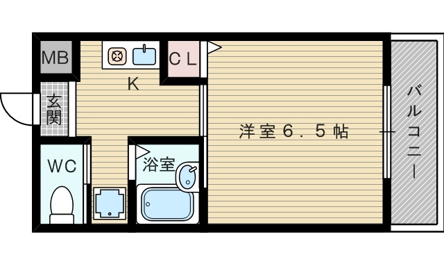 1Kのお部屋です