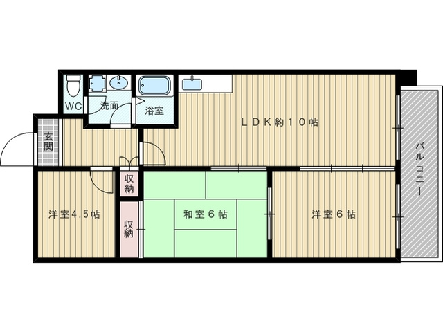 3ＬＤＫの広々したお部屋です