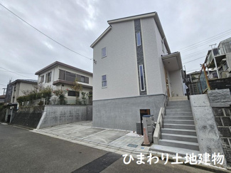 【区画図】 | 海老名市上今泉5丁目  1号棟 | 北東側約5.9ｍ公道　駐車2台（車種によります）　敷地面積50.1坪の庭付き