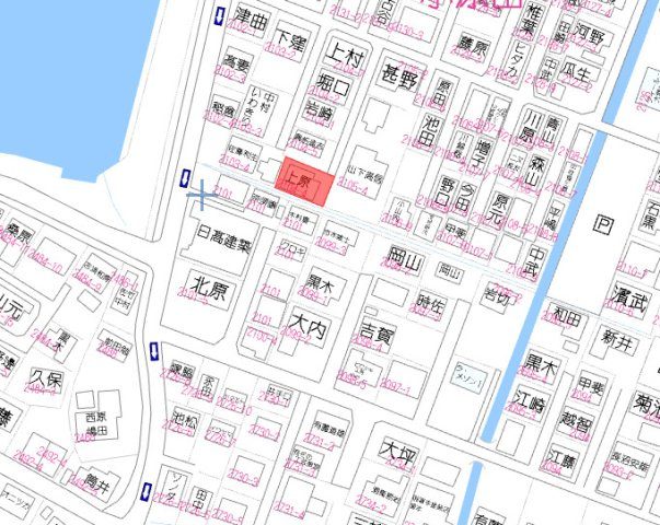 大塚町小原田　売地の地図