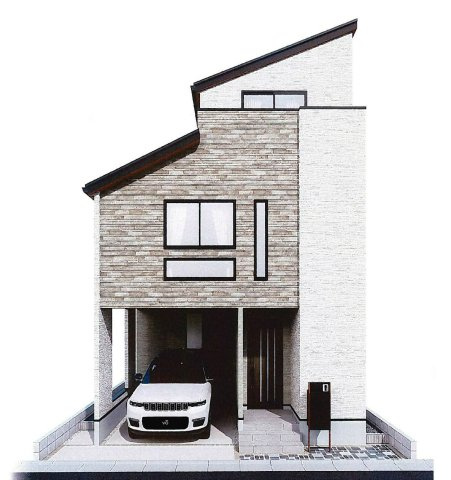 北区志茂5丁目 限定1棟の外観パース|イラストは図面を基に起こしたもので実際のものとは多少異なる場合がございます