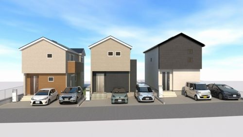 【外観パース】 | 【仲介手数料０円】平塚市南金目第1期　新築一戸建て　全4棟 | 【仲介手数料０円】平塚市南金目第1期　新築一戸建て　全4棟