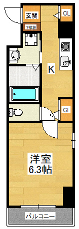 船橋市山野町の賃貸マンションの間取り