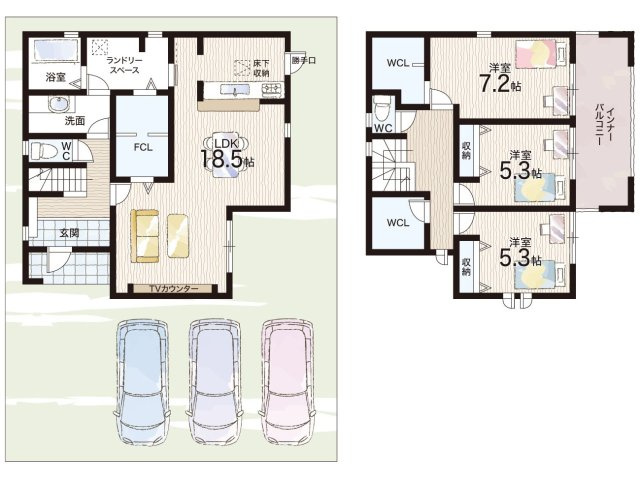 姫路市勝原区山戸　第3期　新築一戸建ての間取り|2号地