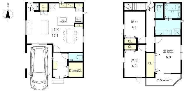 尼崎市浜　新築戸建の間取り
