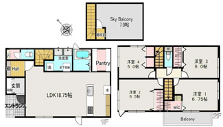 【間取り】 | 清瀬市元町1丁目　全1棟 | 清瀬市元町1丁目　全1棟