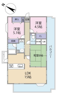 【間取り】 | アージュ古江東 | 3LDK（LDK15帖　和室6帖　洋室5.1帖　洋室4.5帖）