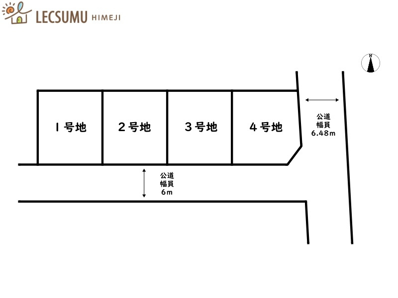 姫路市大津区長松／4区画の区画図