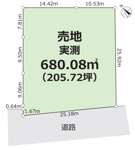 売地　敷地205.72坪！交通アクセス良好！資材置場・駐車場に最適♪の画像