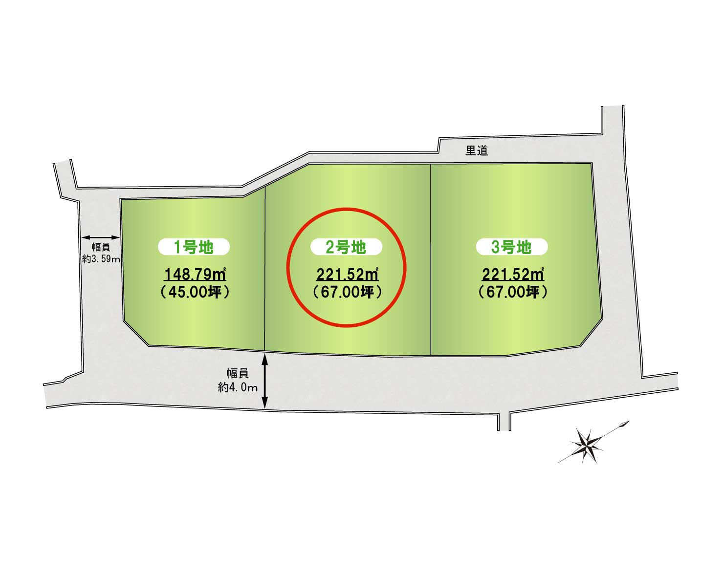 岸和田市尾生町４丁目建築条件無し土地②号地の区画図