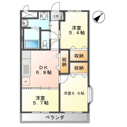 【間取り】 | ハイツ　リバーサイド