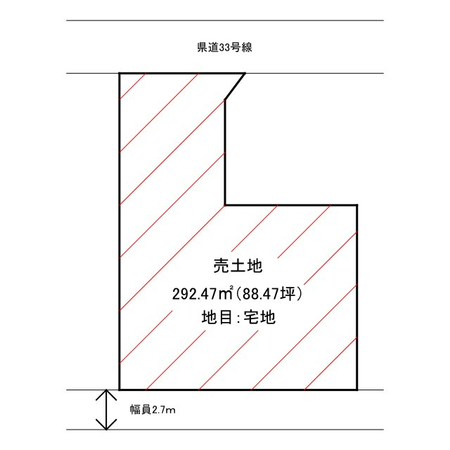 坂出市白金町　売土地の区画図