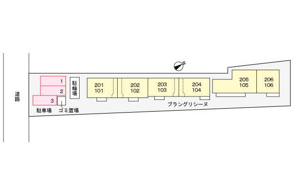 ブラン　グリシーヌの駐車場|駐車場